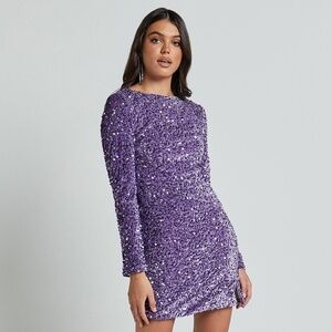 Showpo. Tracy Mini Purple Sequin Mini Dress